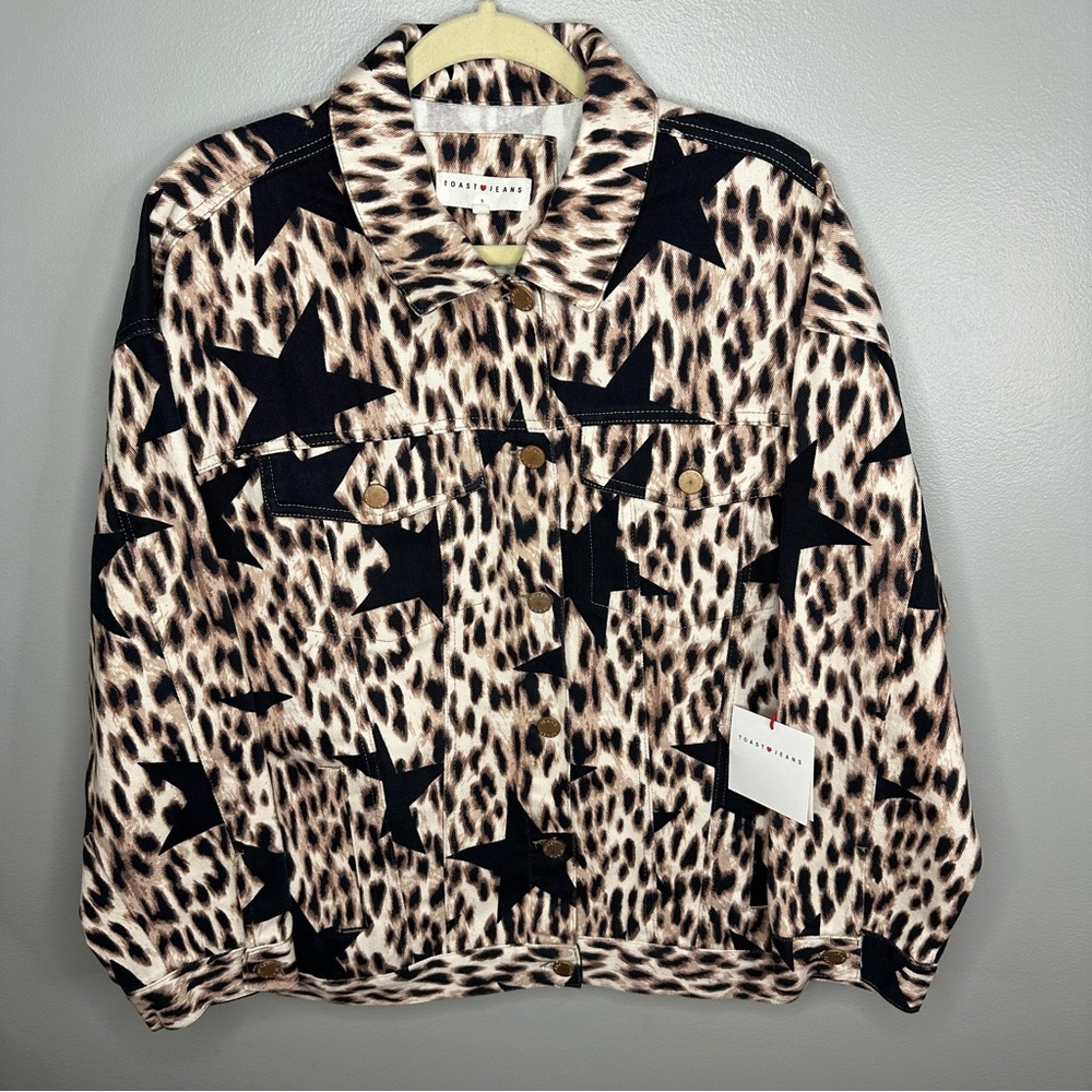 Toast Jeans NWT Leopard/Stars Jean Jacket Women’s Oversized Small